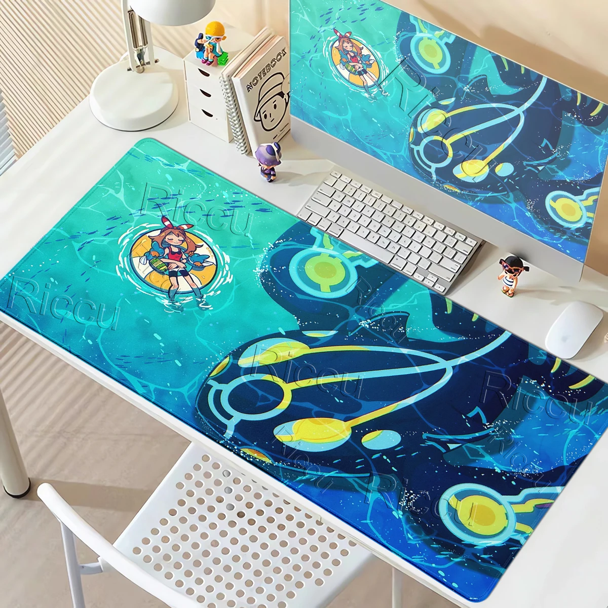 Mouse Pads P-Pokemon Kawaii Kyogre Pattern PC Computer Gaming Accessories Rug Rubber Extended Carpet Gamer Keyboard Non-slip Mat