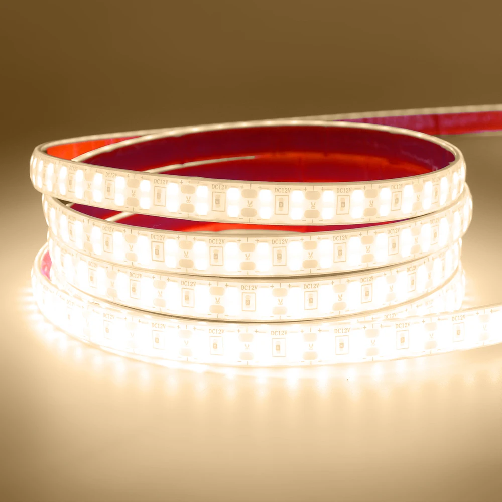 

IP68 Waterproof Led Strip Light 2835 240 LEDs/m Double Row 12V 24V Flexible Ribbon Adhesive Tape 3000K 400K 600K Home Lighting