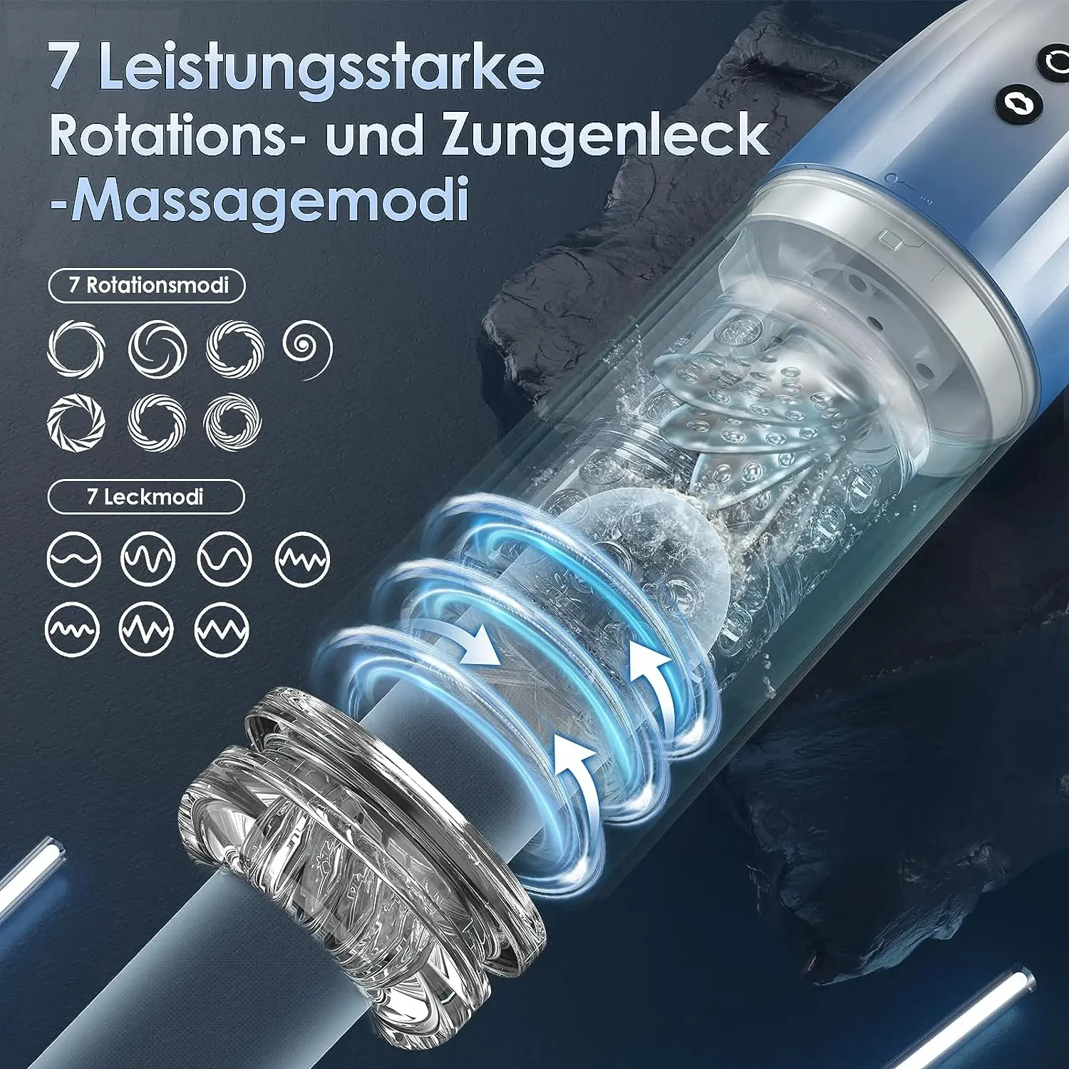 6 IN1 Automatic Male Masturbator Cup IPX7 Penis Pump Sex Machine Stroker with 7 Sucking Rotating Licking LCD Sex Toys For Men