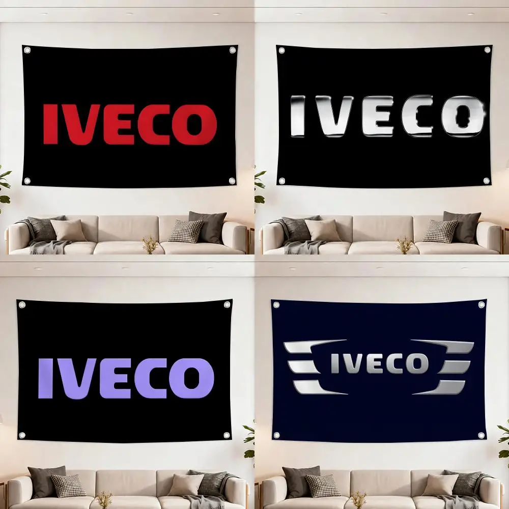 Truck Brand I-IVECO Flags Home Yard & Garden Decor Banner - Indoor Outdoor Wall Hanging Flag
