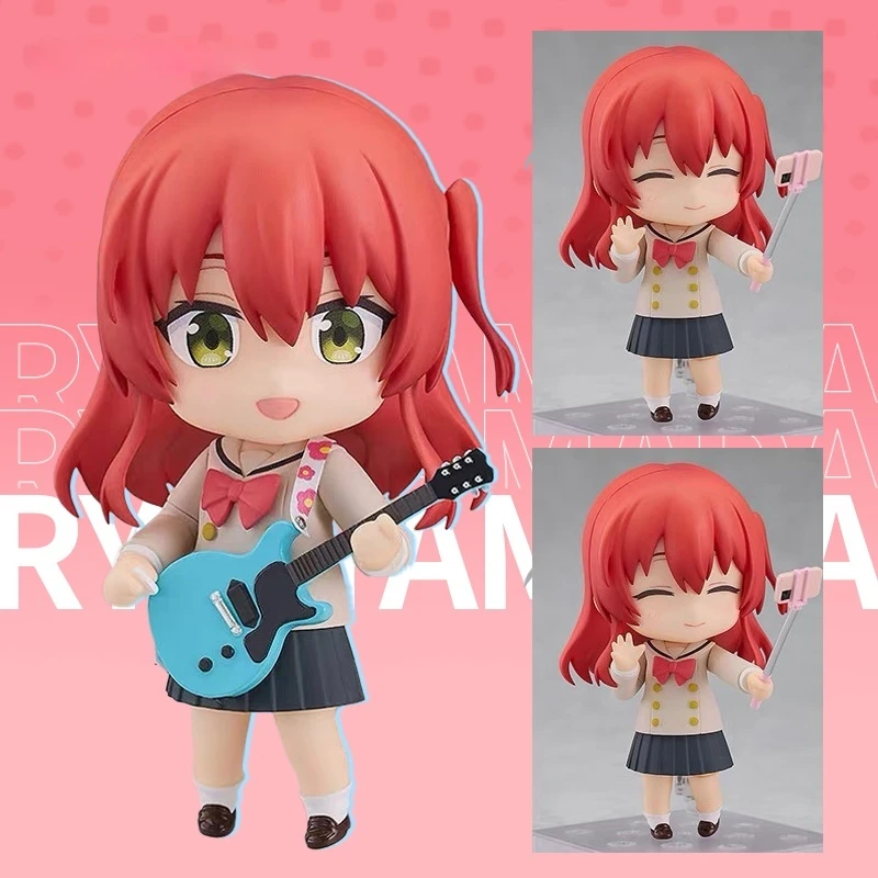 10CM Q-Version Bocchi The Rock! Lonely Rock Ko Gelenk-Actionfigur, trendiges Spielzeug, Kawaii-Modellbausatz, süßes Desktop-Ornament, Geschenk