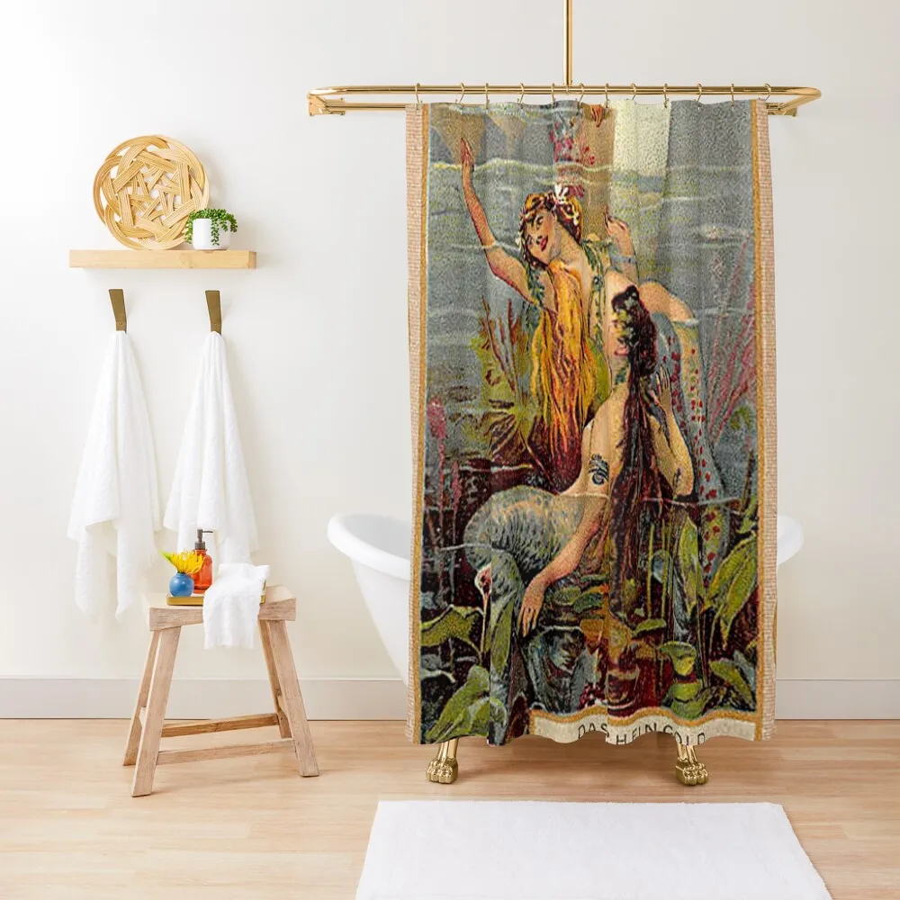 Занавеска для душа Das Rheingold с русалкой, аксессуары для туалета, аксессуары для ванной комнаты, современный аксессуар, занавеска для ванной комнаты Занавеска для душа Das Rheingold с русалкой, аксессуары для туалета, аксессуары для ванной комнаты, современный аксессуар, занавеска для ванной комнаты