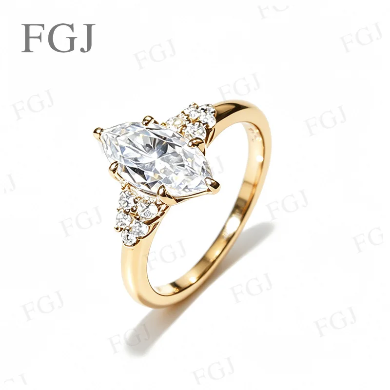 1,5 Karat Seltener Marquise-Moissanit-Paarring aus S925 Silber, Modischer Unisex-Hochzeits- und Verlobungsring, Edles Geschenk-Schmuckstück für Verliebte – Detail 3