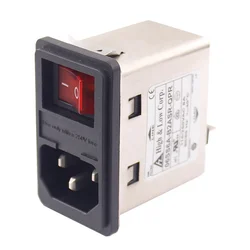 POWER ENTRY MODULE IEC 320 C14 Socket + Fuse holder +ROCKER Switch Snap-in version of EMI filter in mini size