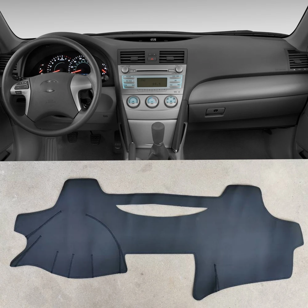 Akcesoria samochodowe skórzane Dashmat mata na deskę rozdzielczą Pad pokrywa deski rozdzielczej dywan dla Toyota Camry XV40 40 2006-2011 2007 2008 2009 2010