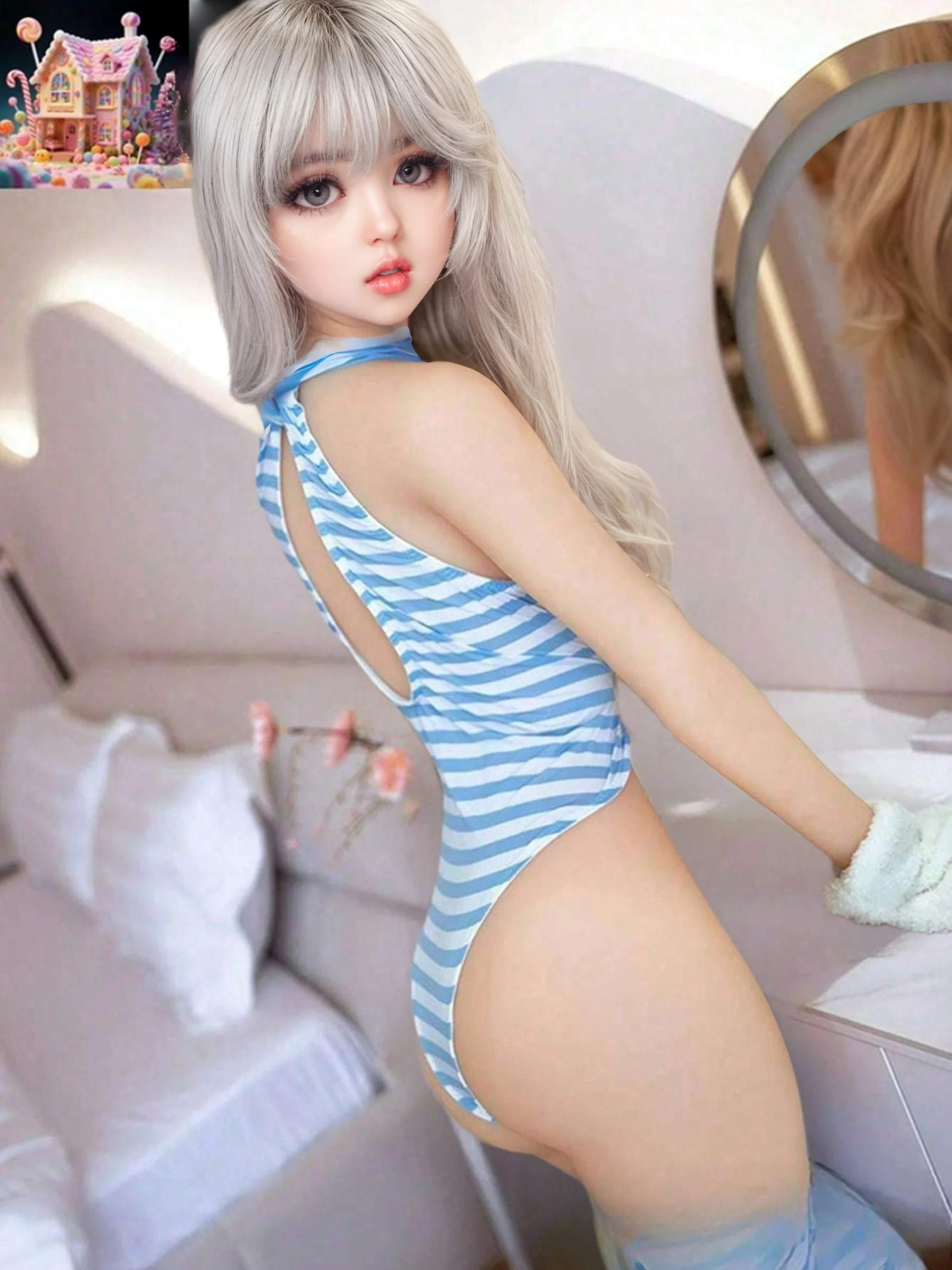 Lalka anime 100cm/80cm, idealna dziewczyna, odpinana głowa z peruką, regulowane ciało z materiału TPE, miękka (bez ubrań)