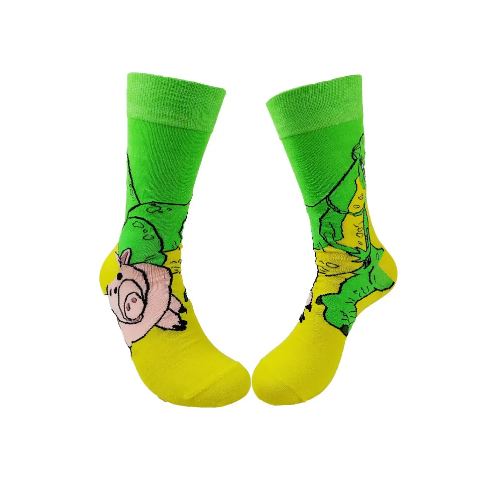 Men Fashion Socks Anime Funny Socks Hip Hop Personality Anime Socks Cartoon Fashion Skarpety High Quality Sewing Pattern Socks