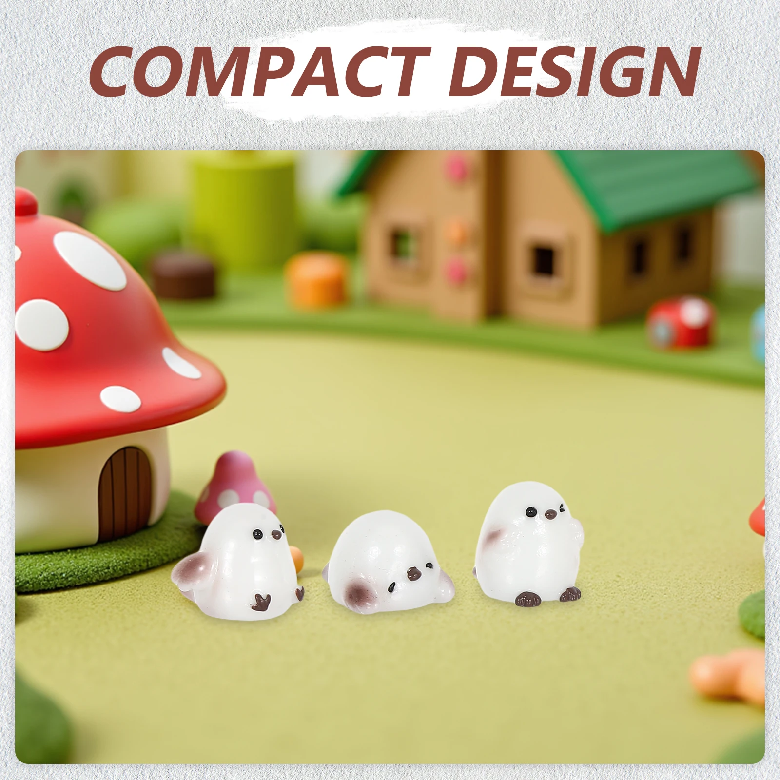 

12 Pcs Micro Landscape Decoration Mini Flower Resin Figure Miniature Ornaments Sculpture Bird Figures White Cute Animal Office
