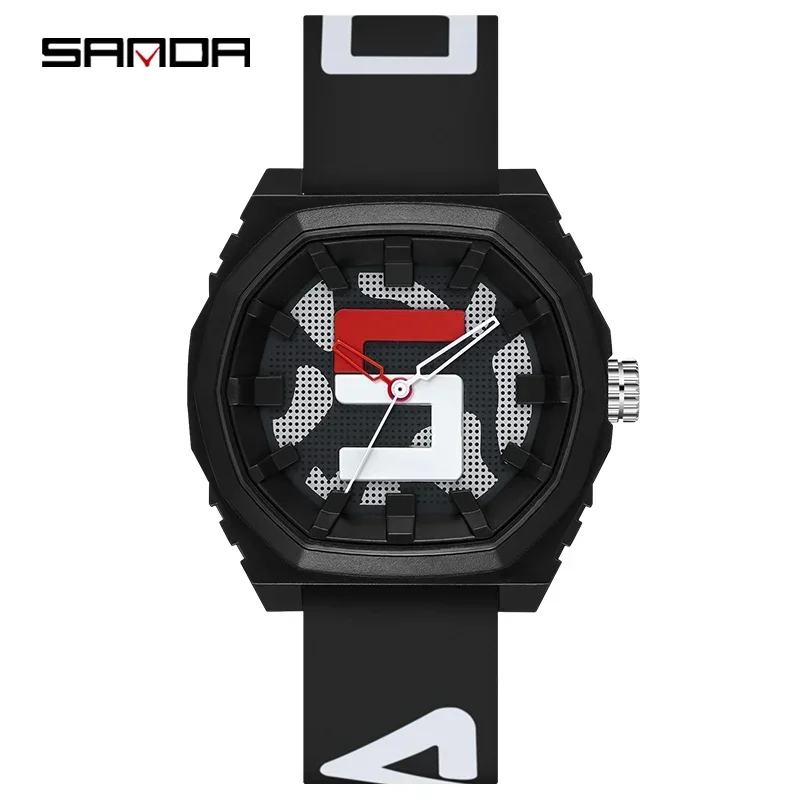 

SANDA 3206 Silicone Waterproof 50M Quartz Watch Men Relogio Masculino Original Design Womens Mens Watches Brand Luxury Sports