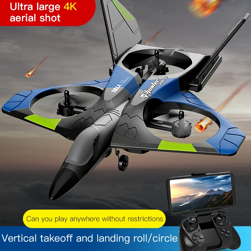 V27 Fighter Hobby RC Plane 2.4G Remote Control Flying Glider With LED Lights EPP Foam Airplane Toys RC Drone For Children Gifts