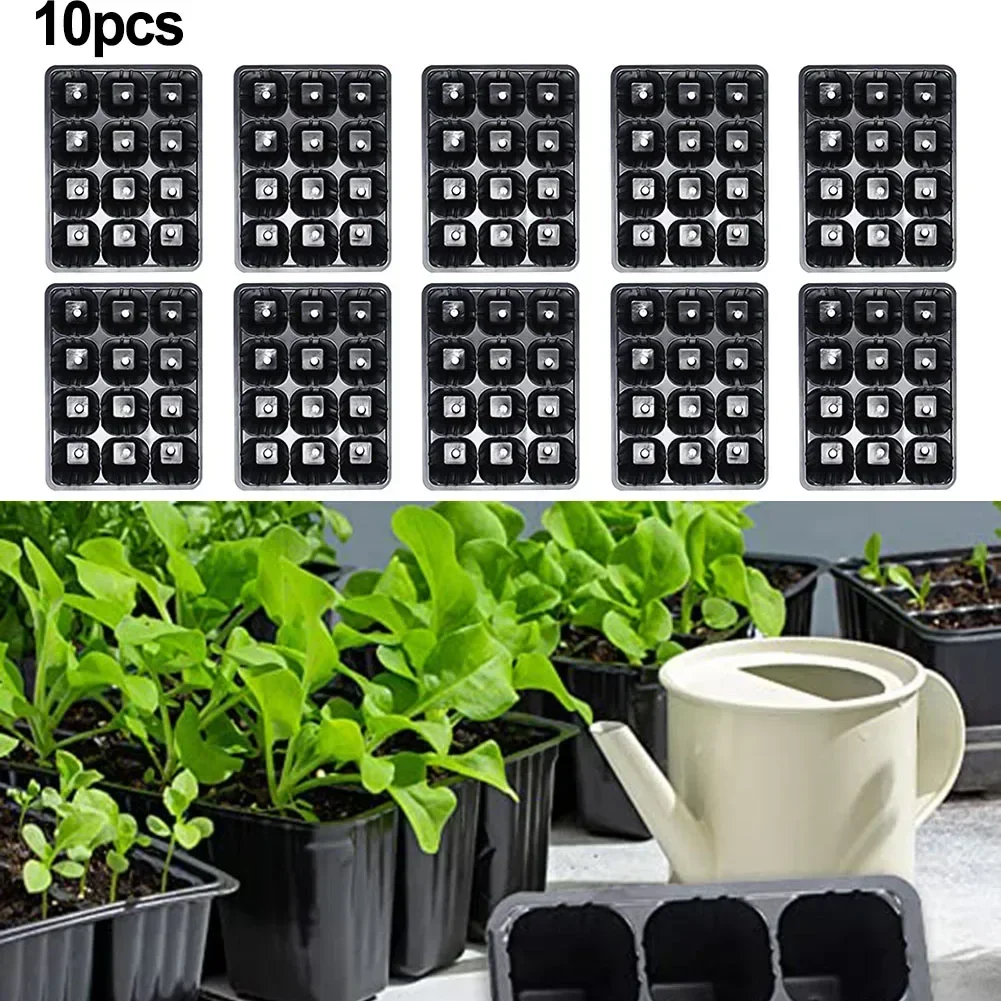 10pcs 12 Cells Plant Starter Trays Germination Propagation For Vegetable Fruit Greenhouse 185*145*115 Mm  Nursery Tray