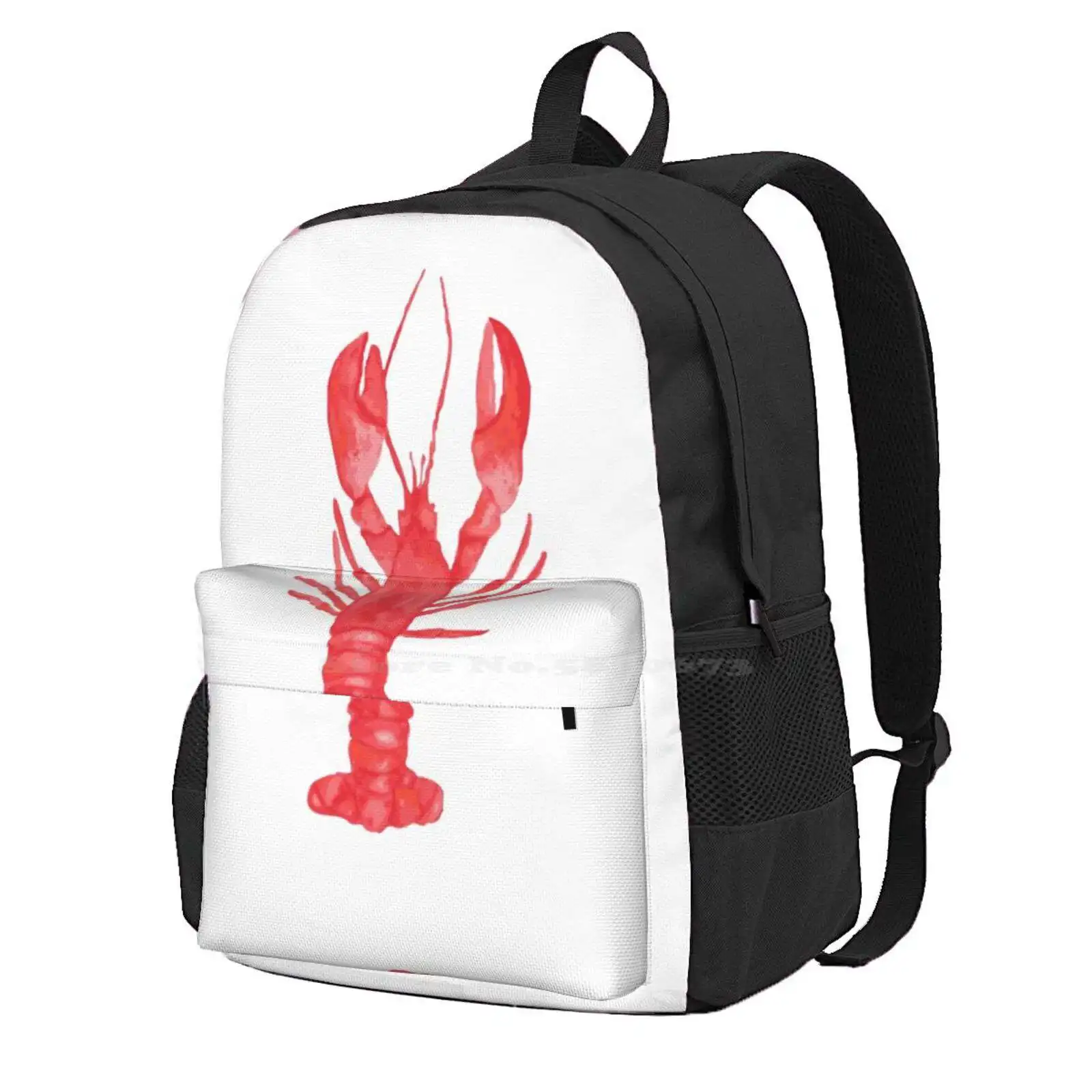 Watercolor Lobster Hot Sale Schoolbag Backpack Fashion Bags Red Lobster Maine New England Ocean Sea