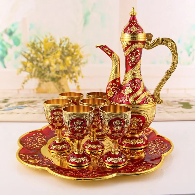 

European Baijiu wine set, household creative Baijiu cup wine jue wedding high-end dispenser, old wine pot