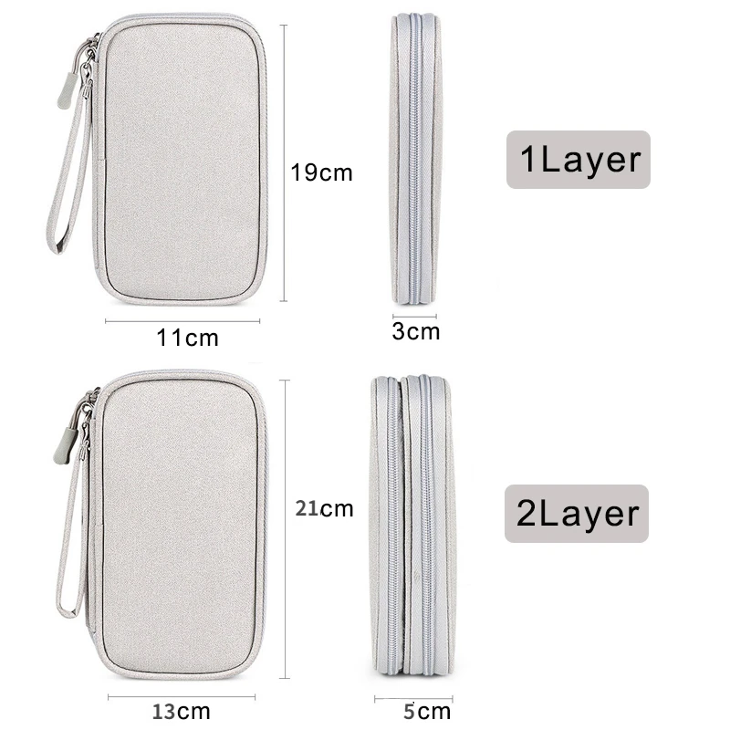 Borsa per cavi da viaggio custodia digitale portatile custodia per caricabatterie cavo dati borsa USB Organizer borsa per accessori elettronici