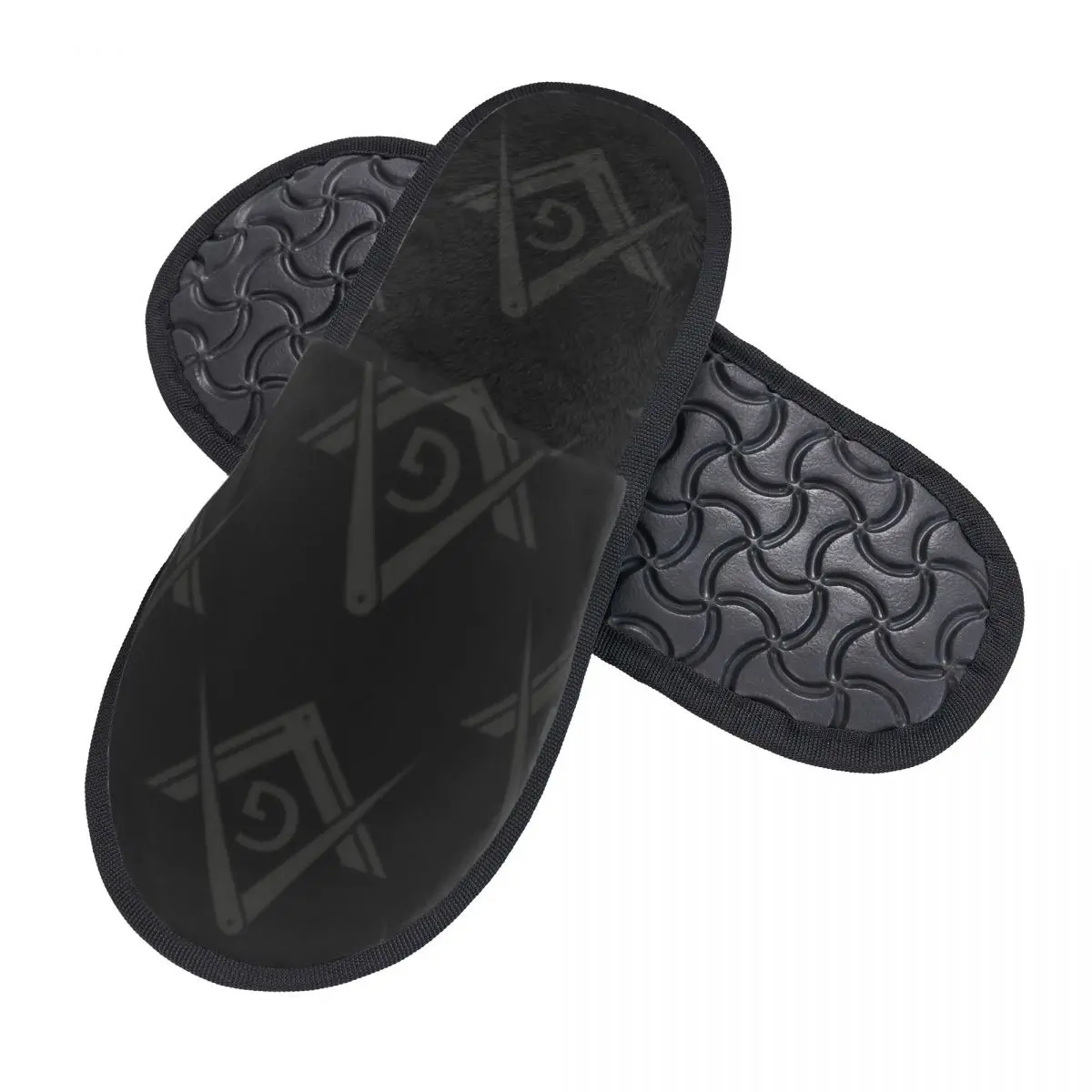 Freemason Pattern Stealth Square And Compass Masonic Comfort Scuff With Memory Foam Slippers Women Spa House Shoes