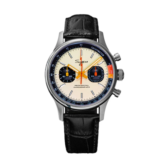 Sugess 1963 Pilot Watch Mens Chronograph Mechanical Wristwatches