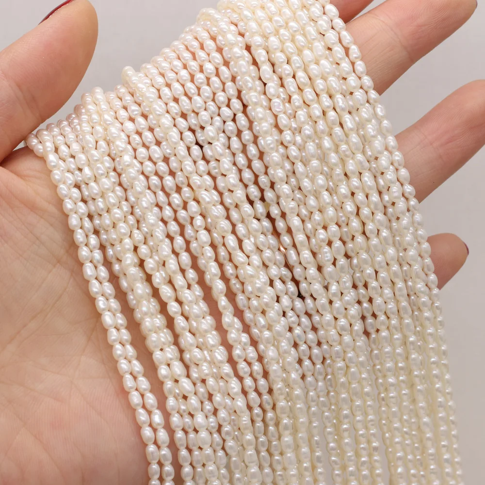 AAA High Quality Natural Freshwater Pearls Small Rice Beads for Jewelry Making DIY Necklace Bracelet Earring Accessories 2.5-3mm