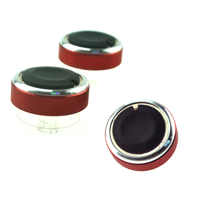 Car Aircon Heater Control Switch Knob 3Pcs Aluminum ABS For Ford Focus MK2 MK3 Mondeo Replacement