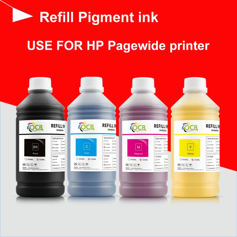 1000ml Pigment ink For HP 981 HP 972 973 974 975 For HP Pagewide 352dw 377dw 452dn/dw 477dn/dw P55250dw P57750dw 556xh/dn