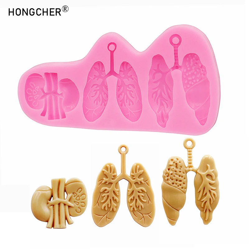 Menschliches Organ Niere Herz Ohrring Anhänger Harz Schmuck Gießform Gehirn DIY Schokolade Kuchen Dessert Dekoration Silikonformen