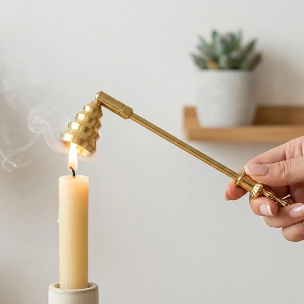 Candle Trimmer Candle Blower Turn Off Extinguisher Flame Snuffer Bell Shaped Long/short Handle Candle Extinguishing Tool