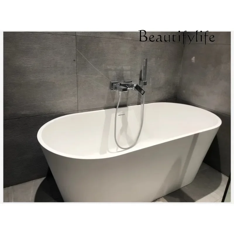 Q Household washbasin bathroom high-end five-star hotel artificial stone matte bathtub