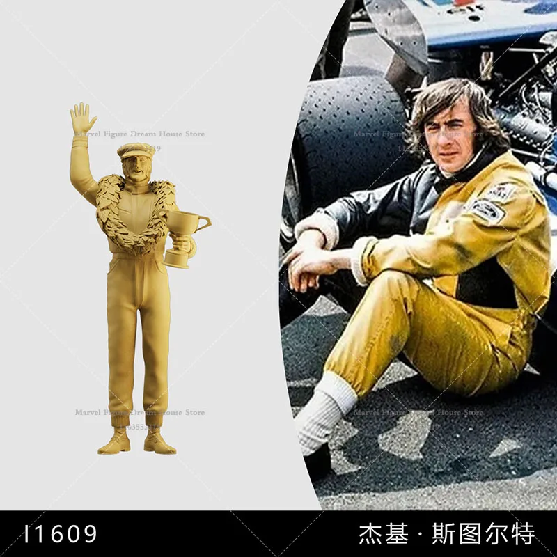 1/64 1/43 1/35 Scale Miniature Scene Doll Jackie Stewart Legend of Racing Cars Overall Champion  Un-panited White Mini Figure