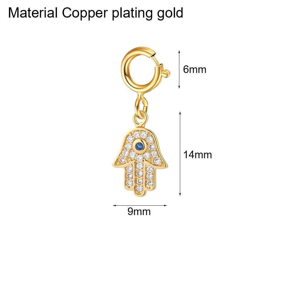 evil eye Spring Buckle Love Eyes CZ Charms for Jewelry Making Production Supplies Diy Bracelet Necklace Key Chain Accessories