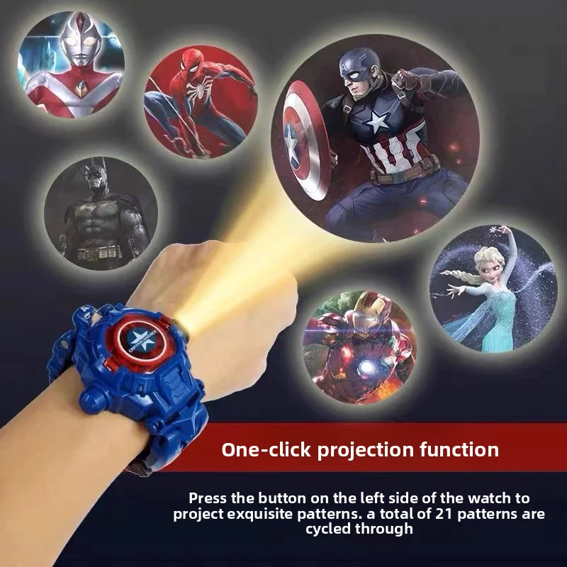 

Детские аниме-часы Marvel «Человек-паук», Бэтмен, детские игрушки, экшн-кукла, детские часы