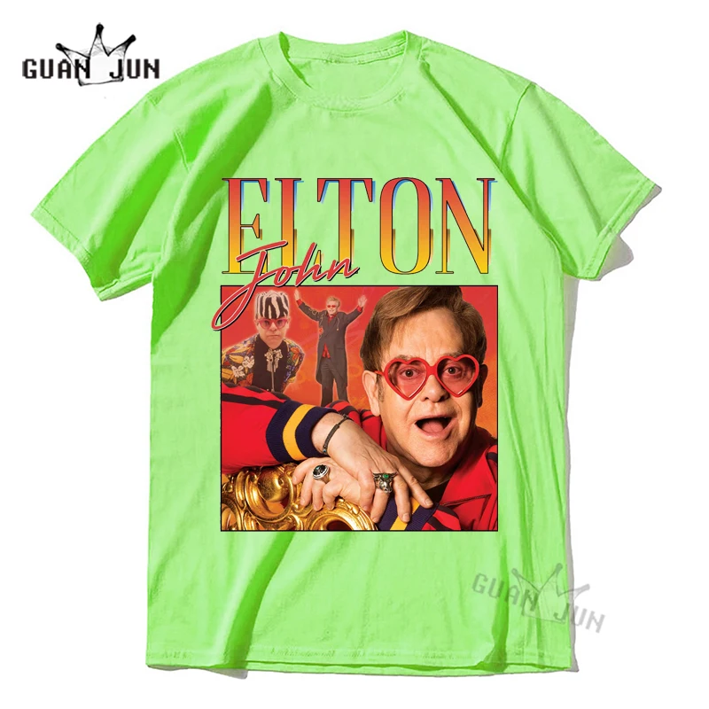 Elton John Music Legend Funny Retro 80\'s 90\'s Vintage Men Women Fashion T Shirt Casual Loose Tops Male Hip Hop Harajuku T-Shirts