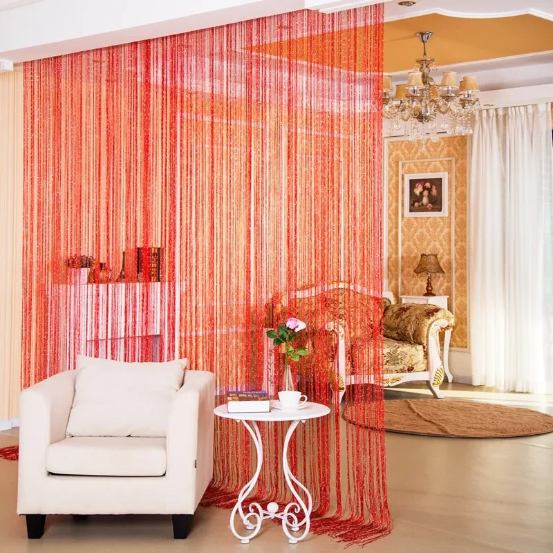

Silver wire curtain, window screen, living room, bedroom curtain, door curtain and accessories