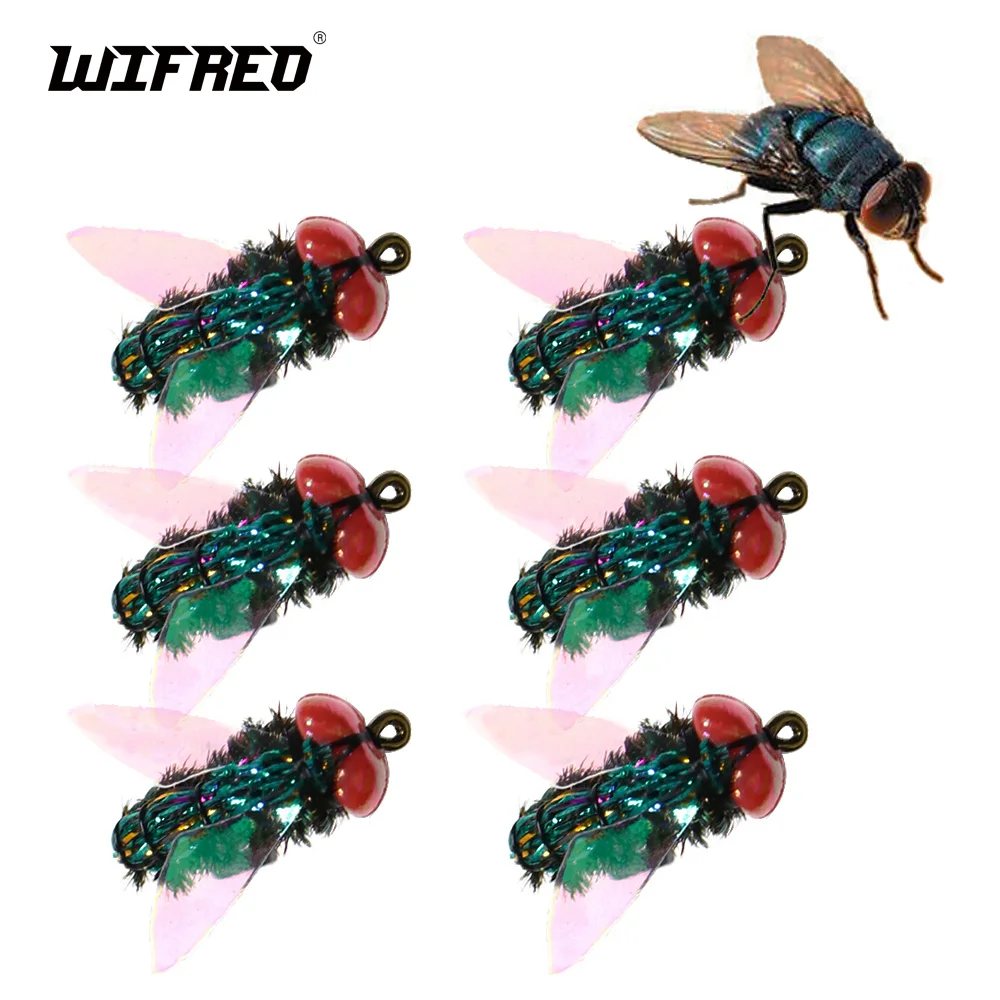 Wifreo Fly Fishing Flies Mosquito Housefly Realistic Insect Lure Bait for Trout Bluegill  Carp Catfish Lure fly Peacock Feather