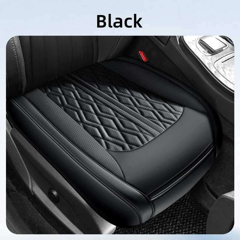 1Pc, Pu Leather Front Car Seat Cushion, Extended and Widened Design, Fully Enveloping Car Seat Cushion, Comfortable and Breathable, Suitable for All Seasons, Fits the Seat, Available in 5 Colors, High-End Car Interior Accessories, Great Car Seat Cushion