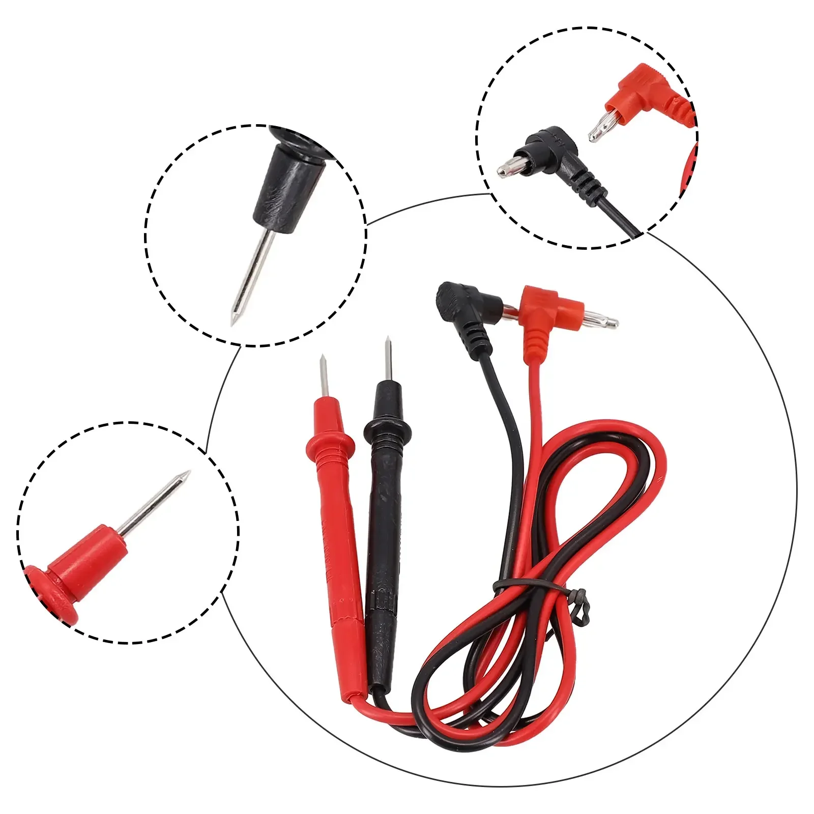 1000V 10A Multimeter Test Probes Banana Plug Connectors Modular Test Probes Insulated Test Cables For IC Component Testing