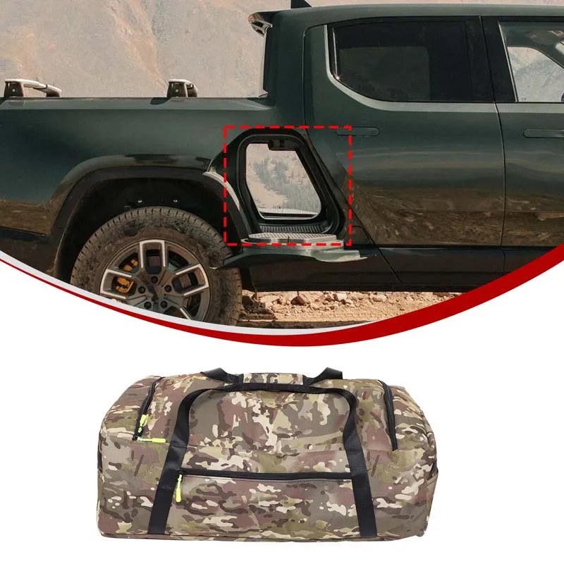 

For Rivian R1T/R1S 2022-2025 Car Rear Gear Channel Storage Bag Oxford Cloth Car Storage Accessories Left and Right Universal