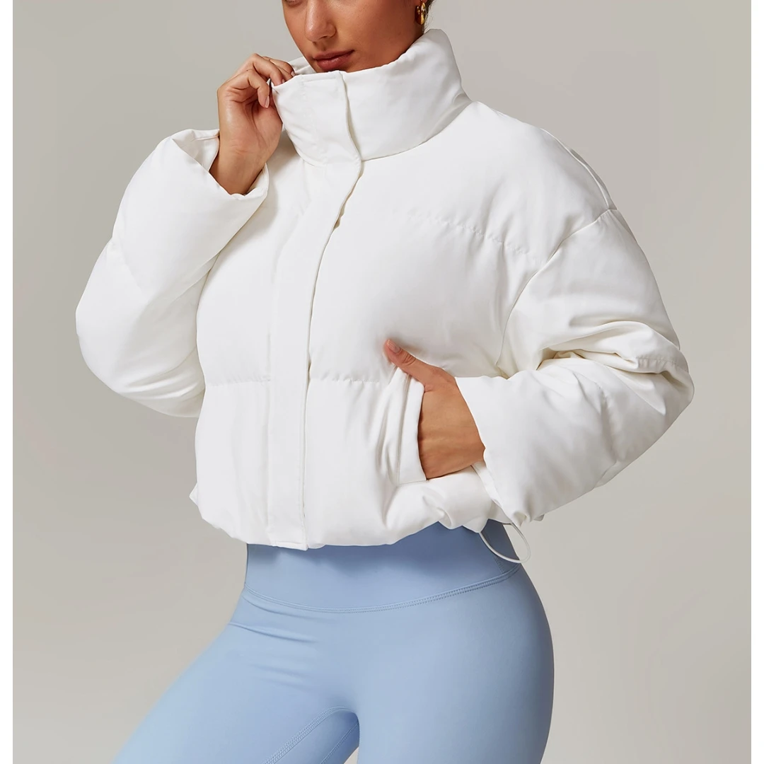 2024 Winter New Down Jacket Women's Running White Duck Down Fashion Comfortable Sports Fitness Long Sleeve Down Coat