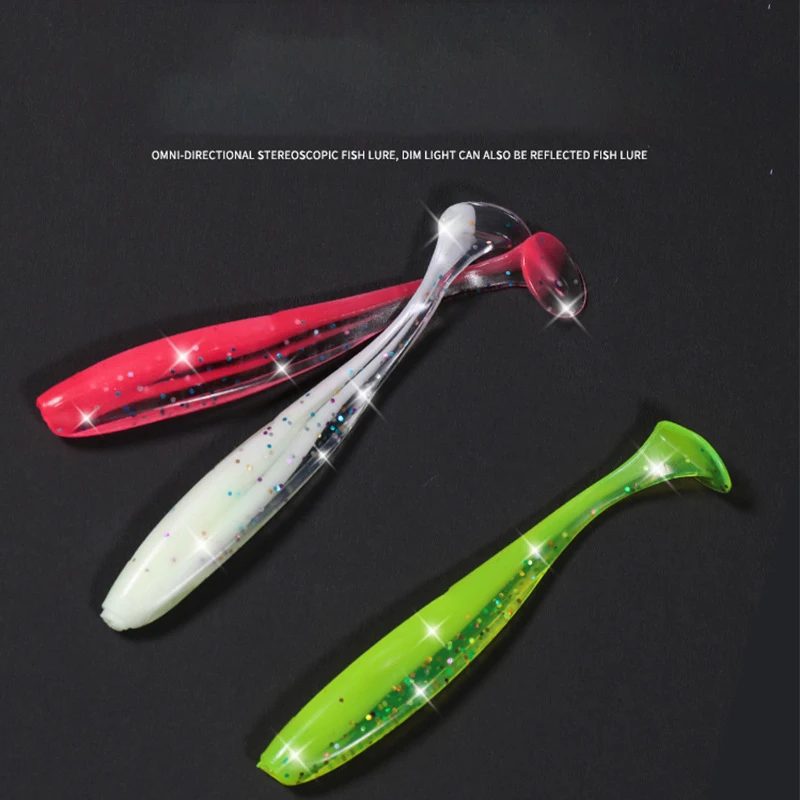 Angelköder-Set mit weichem Schwanz, 55/65/75 mm, Schwimmköder, Silikon-Wobbler, für Barsch- und Karpfenangeln, Angelzubehör, zufällige Farbe, 10/50/100 Stück. – Detail 9