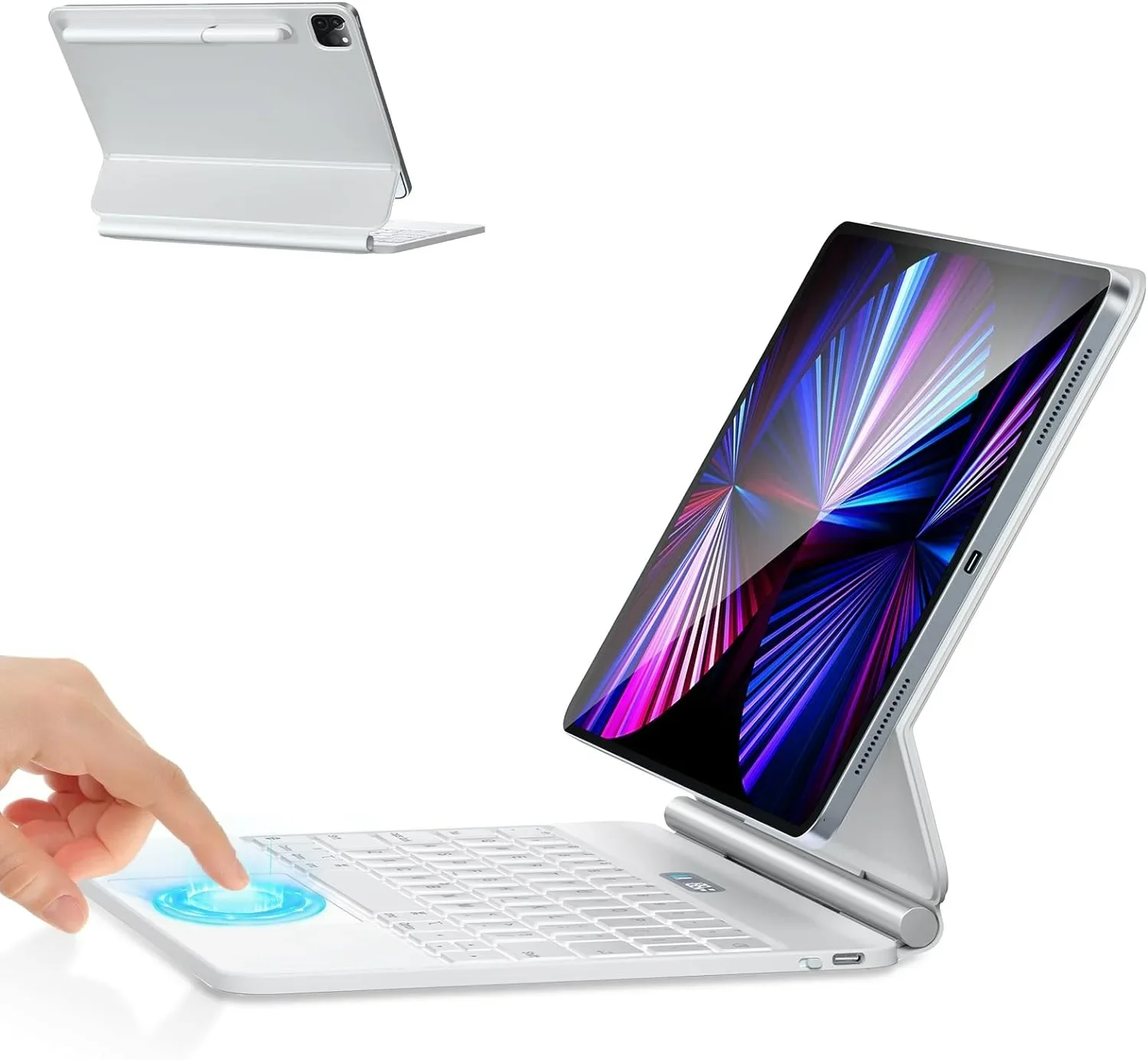 Magnetic Magic Keyboard Case With Multi-Touch Trackpad Case For  Pro 11in 10.9 BT Wireless Backlit Magic Keyboard