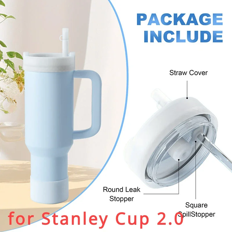 Silicone Spill Proof Stopper for Stanley Cup 2.0 40oz Tumbler Accessories Straw Cap Cover Spill Stopper Leak Stopper Coaster