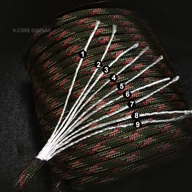 100/50M 550 Military Standard 9-Core Paracord Rope 4mm Outdoor Parachute Cord Survival Umbrella Tent Lanyard Strap Clothesline - Image 2