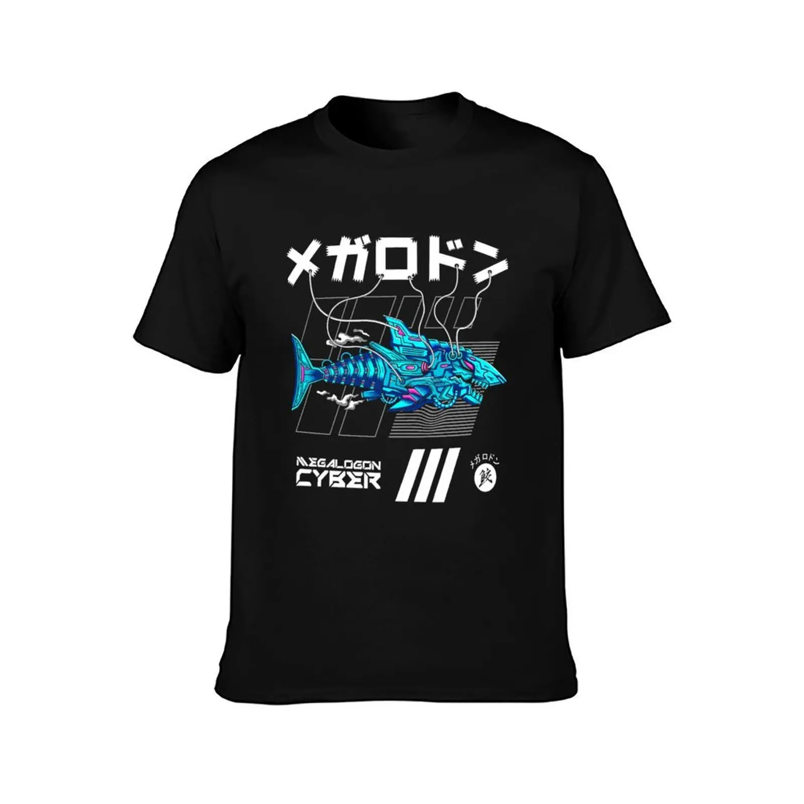 Megalodon Cyborg T-Shirt Big and Tall Crew Neck Tee