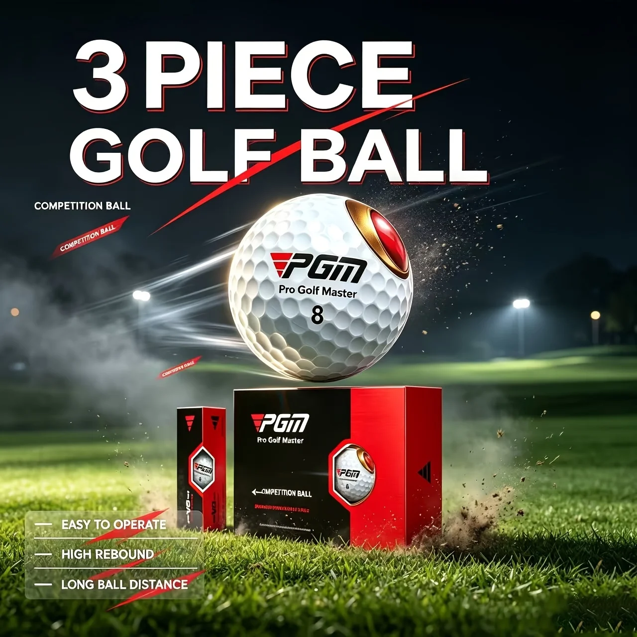 Golf Balls VS Series: PGM Golf Gift Balls - 3-piece box set, 12-piece large box set, competition-grade golf balls,
