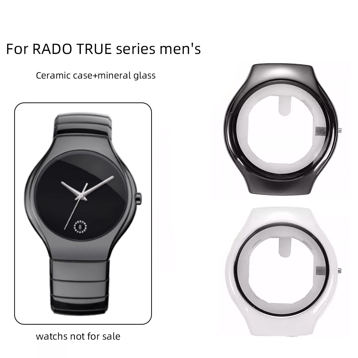 Для часов RADO True мужская серия керамический каркас керамический корпус черный/белый корпус подходит для запасных частей керамического ремешка 21 мм