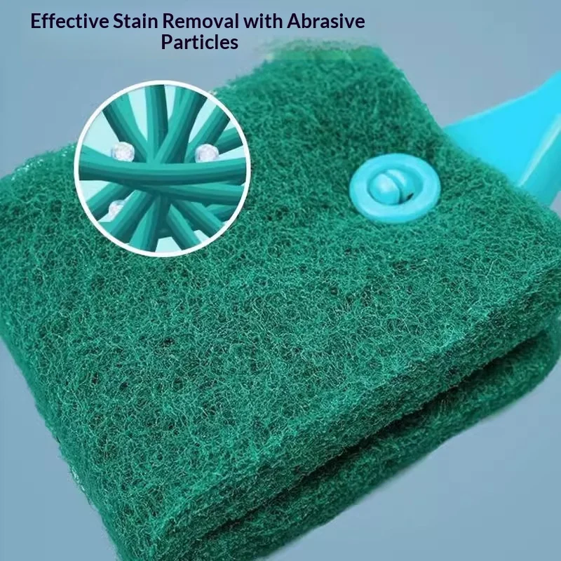 Long Handle Aquarium Algae Scraper Brush Thick Scouring Pad Fish Tank Glass Cleaning Tool No‑dead‑angle Aquarium Cleaner