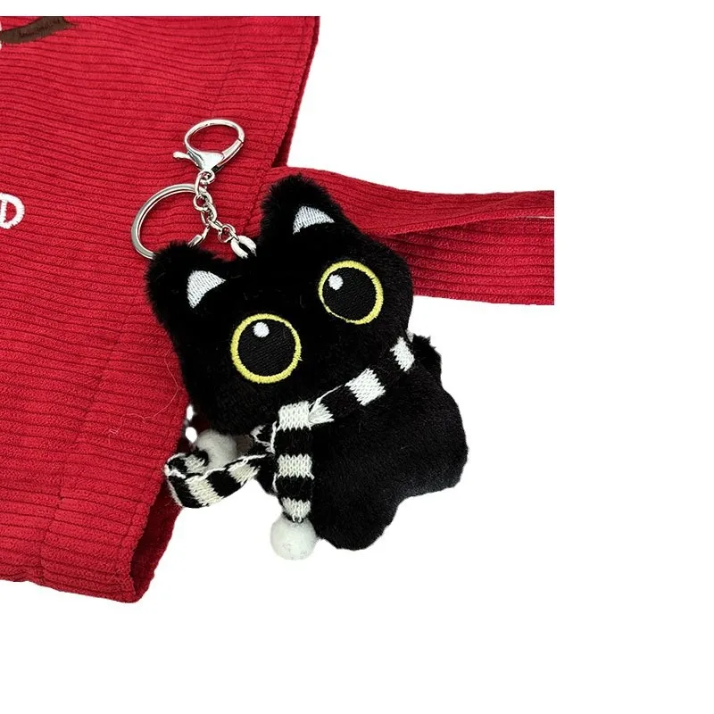 10cm Cute Black Cat Plush Doll Doll Backpack Decorative Pendant Black Cat Plush Doll Keychain Boy Girl Gift