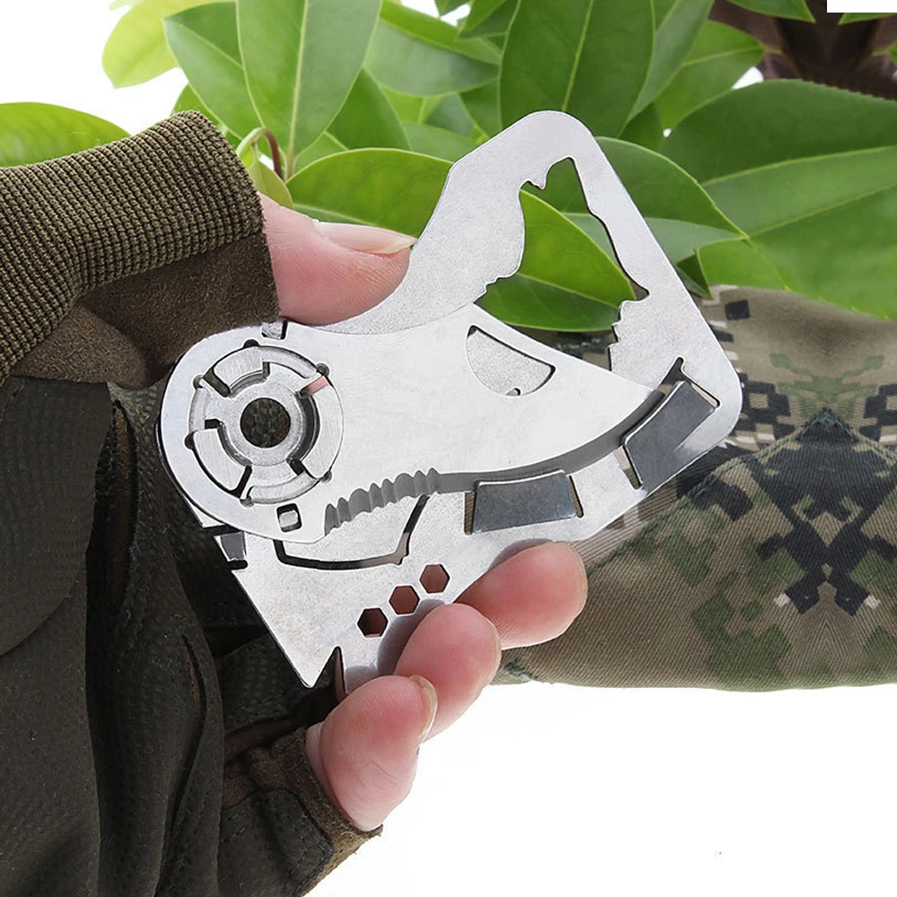 

Folding Outdoor Multifunction Rescue EDC Tool Ultrathin Credit Card Wallet Card Micro 9 in 1 Survival Camping Tool Pocket