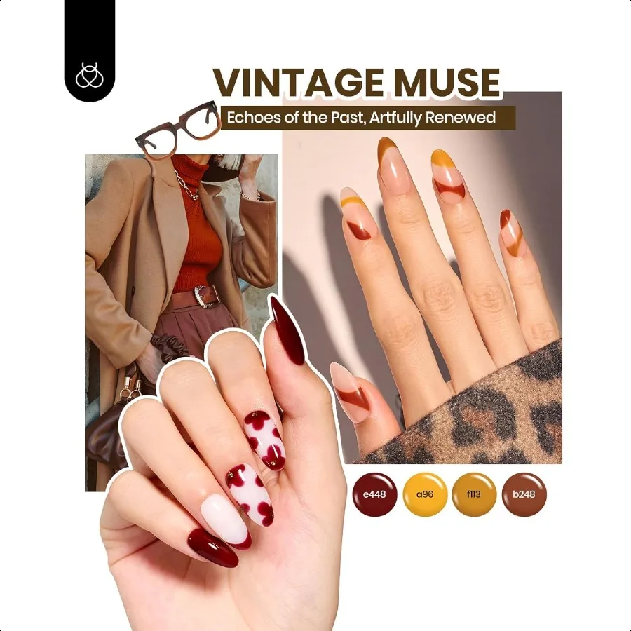 Juego de esmalte de uñas de Gel Beetles, 60 colores, Kit de esmalte de Gel Uv de otoño, brillo marrón gelatina, desnudo, rosa, blanco, rojo, azul, verde, Poli de uñas