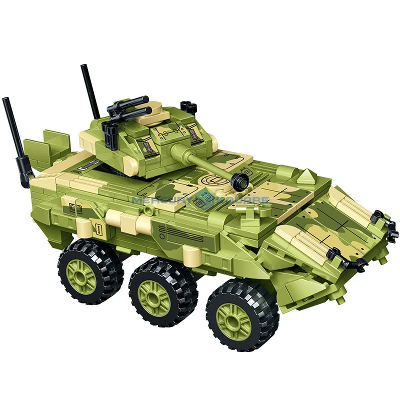 Dragoon Armored Vehicle Battle Tank Model Bricks MOC K0883 Military Vehicle Building Blocks High Tech Toy Kit Gift Kids Aldults