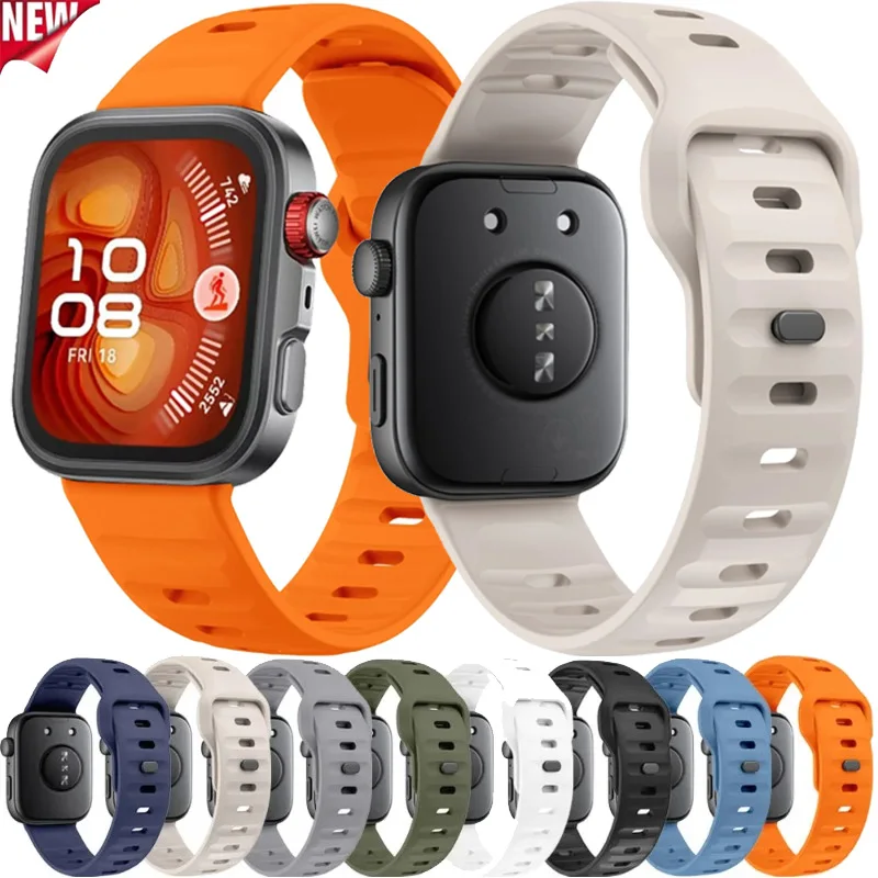 Pulseira de silicone macio para huawei watch fit 4/4 pro pulseira de substituição confortável huawei watch fit 3/4 acessórios