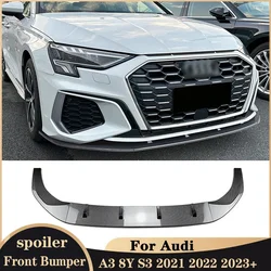 Car Front Lip Bumper Spoiler Diffuser Body Kit for Audi A3 8Y S3 2021 2022 2023+ Front Shovel Skirt Board Trim Cars Accessories